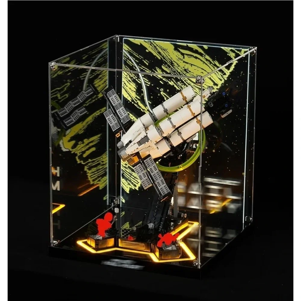 Acrylic Display Case Lego Icons 11389 Project Hail Mary LED Base Themed Backdrop